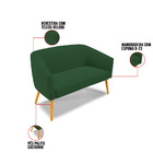 Namoradeira E 2 Poltronas Giratória Ma30 Stella Veludo D03 -
