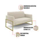 Namoradeira E 2 Poltronas Industrial Alta Dourado Marisa Bouc