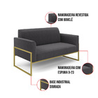 Namoradeira E 2 Poltronas Industrial Alta Dourado Marisa Bouc