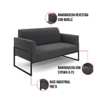 Namoradeira E 2 Poltronas Industrial Alta Preto Marisa Bouclê