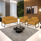 Namoradeira E 2 Poltronas Industrial Alta Preto Marisa Bouclê