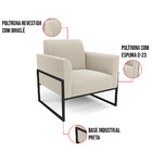 Namoradeira E 2 Poltronas Industrial Alta Preto Marisa Bouclê