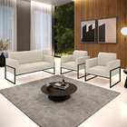 Namoradeira E 2 Poltronas Industrial Alta Preto Marisa Bouclê