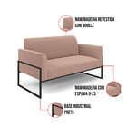 Namoradeira E 2 Poltronas Industrial Alta Preto Marisa Bouclê