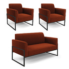 Namoradeira E 2 Poltronas Industrial Alta Preto Marisa Bouclê