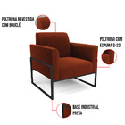Namoradeira E 2 Poltronas Industrial Alta Preto Marisa Bouclê