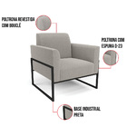 Namoradeira E 2 Poltronas Industrial Alta Preto Marisa Bouclê