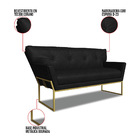 Namoradeira E 2 Poltronas Industrial Dour Anitta Sintét Pu Pr