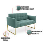 Namoradeira E 2 Poltronas Industrial Dourado Elisa Bouclê D03