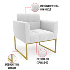 Namoradeira E 2 Poltronas Industrial Dourado Elisa Bouclê D03