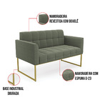 Namoradeira E 2 Poltronas Industrial Dourado Elisa Bouclê Ver