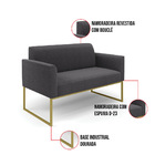 Namoradeira E 2 Poltronas Industrial Dourado Marisa Bouclê D0