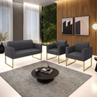 Namoradeira E 2 Poltronas Industrial Dourado Marisa Bouclê Gr