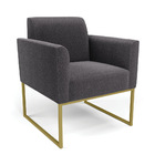 Namoradeira E 2 Poltronas Industrial Dourado Marisa Bouclê Gr