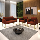 Namoradeira E 2 Poltronas Industrial Dourado Marisa Bouclê Te