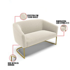 Namoradeira E 2 Poltronas Industrial Dourado Stella Bouclê D0