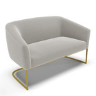 Namoradeira E 2 Poltronas Industrial Dourado Stella Bouclê D0