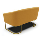 Namoradeira E 2 Poltronas Industrial Dourado Stella Bouclê D0