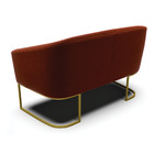 Namoradeira E 2 Poltronas Industrial Dourado Stella Bouclê Te