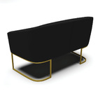 Namoradeira E 2 Poltronas Industrial Dourado Stella Linho D03