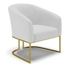 Namoradeira E 2 Poltronas Industrial Dourado Stella Linho D03