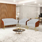 Namoradeira E 2 Poltronas Industrial Dourado Stella Noz/linho