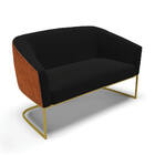 Namoradeira E 2 Poltronas Industrial Dourado Stella Noz/linho