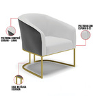 Namoradeira E 2 Poltronas Industrial Dourado Stella Pto/linho