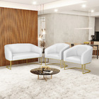 Namoradeira E 2 Poltronas Industrial Dourado Stella Sintético