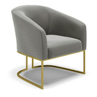 Namoradeira E 2 Poltronas Industrial Dourado Stella Suede D03