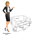 Namoradeira E 2 Poltronas Industrial Dourado Stella Suede D03