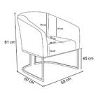 Namoradeira E 2 Poltronas Industrial Dourado Stella Suede D03