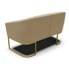 Namoradeira E 2 Poltronas Industrial Dourado Stella Suede Mar