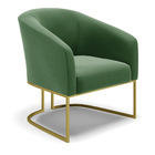 Namoradeira E 2 Poltronas Industrial Dourado Stella Suede Ver