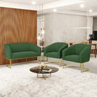 Namoradeira E 2 Poltronas Industrial Dourado Stella Suede Ver