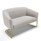 Namoradeira E 2 Poltronas Industrial Dourado Stella Veludo Ci