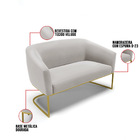 Namoradeira E 2 Poltronas Industrial Dourado Stella Veludo Ci