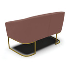 Namoradeira E 2 Poltronas Industrial Dourado Stella Veludo D0