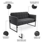 Namoradeira E 2 Poltronas Industrial Preto Ana Boucle Grafite