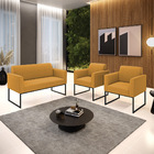 Namoradeira E 2 Poltronas Industrial Preto Marisa Bouclê D03