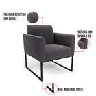 Namoradeira E 2 Poltronas Industrial Preto Marisa Bouclê D03