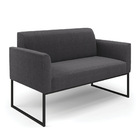 Namoradeira E 2 Poltronas Industrial Preto Marisa Bouclê D03