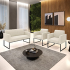 Namoradeira E 2 Poltronas Industrial Preto Marisa Bouclê D03