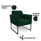 Namoradeira E 2 Poltronas Industrial Preto Marisa Bouclê D03