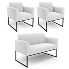 Namoradeira E 2 Poltronas Industrial Preto Marisa Bouclê Off