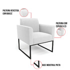 Namoradeira E 2 Poltronas Industrial Preto Marisa Bouclê Off