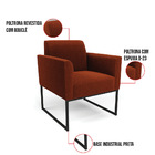 Namoradeira E 2 Poltronas Industrial Preto Marisa Bouclê Terr