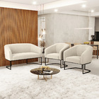 Namoradeira E 2 Poltronas Industrial Preto Stella Bouclê Bege