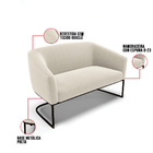 Namoradeira E 2 Poltronas Industrial Preto Stella Bouclê D03