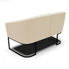 Namoradeira E 2 Poltronas Industrial Preto Stella Linho D03 -